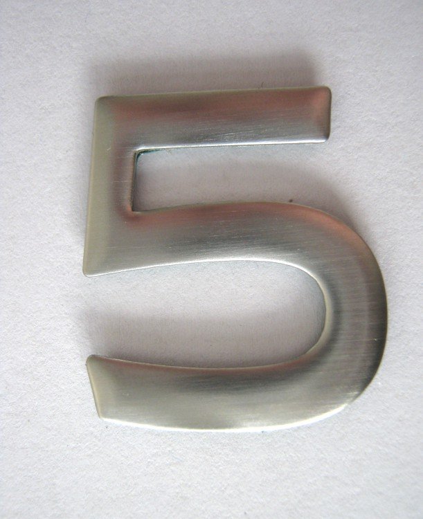 Číslice "5" 25 mm nalepovací nerez IN - Kliky, okenní a dveřní kování, panty Kování domovní a doplňky Číslice, písmena